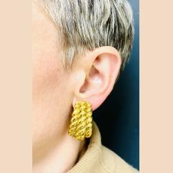 David Webb Hoop Earrings Large 18k Gold