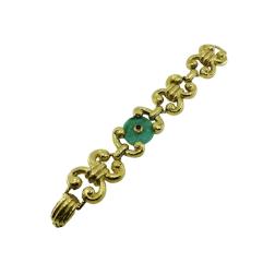Vintage Jade 14k Gold Link Bracelet