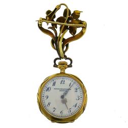 Victorian Patek Philippe 18k Gold Lapel Pocket Watch