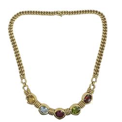 Vintage Bulgari Necklace Gemstone Gold