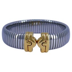 Bulgari Tubogas Steel Gold Bracelet