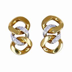 Vintage Pomellato Earrings 18k Gold Diamond Estate Jewelry