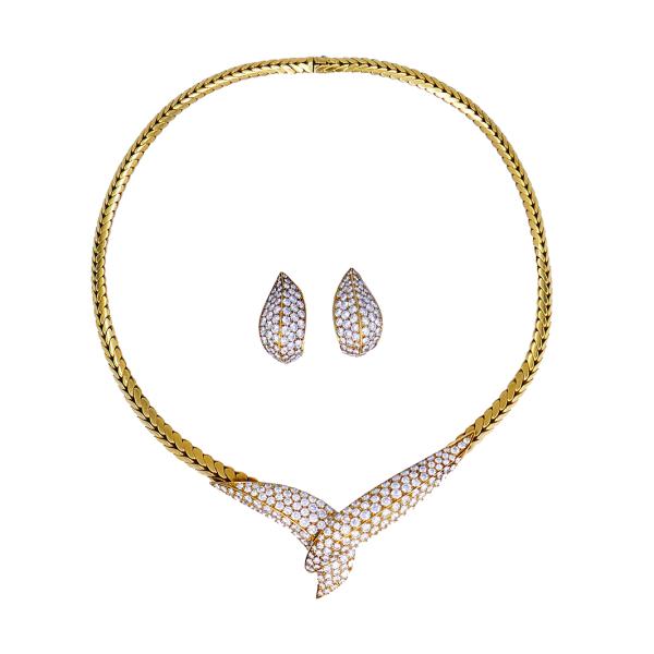 Fred Paris 18k Gold & Diamond Earrings