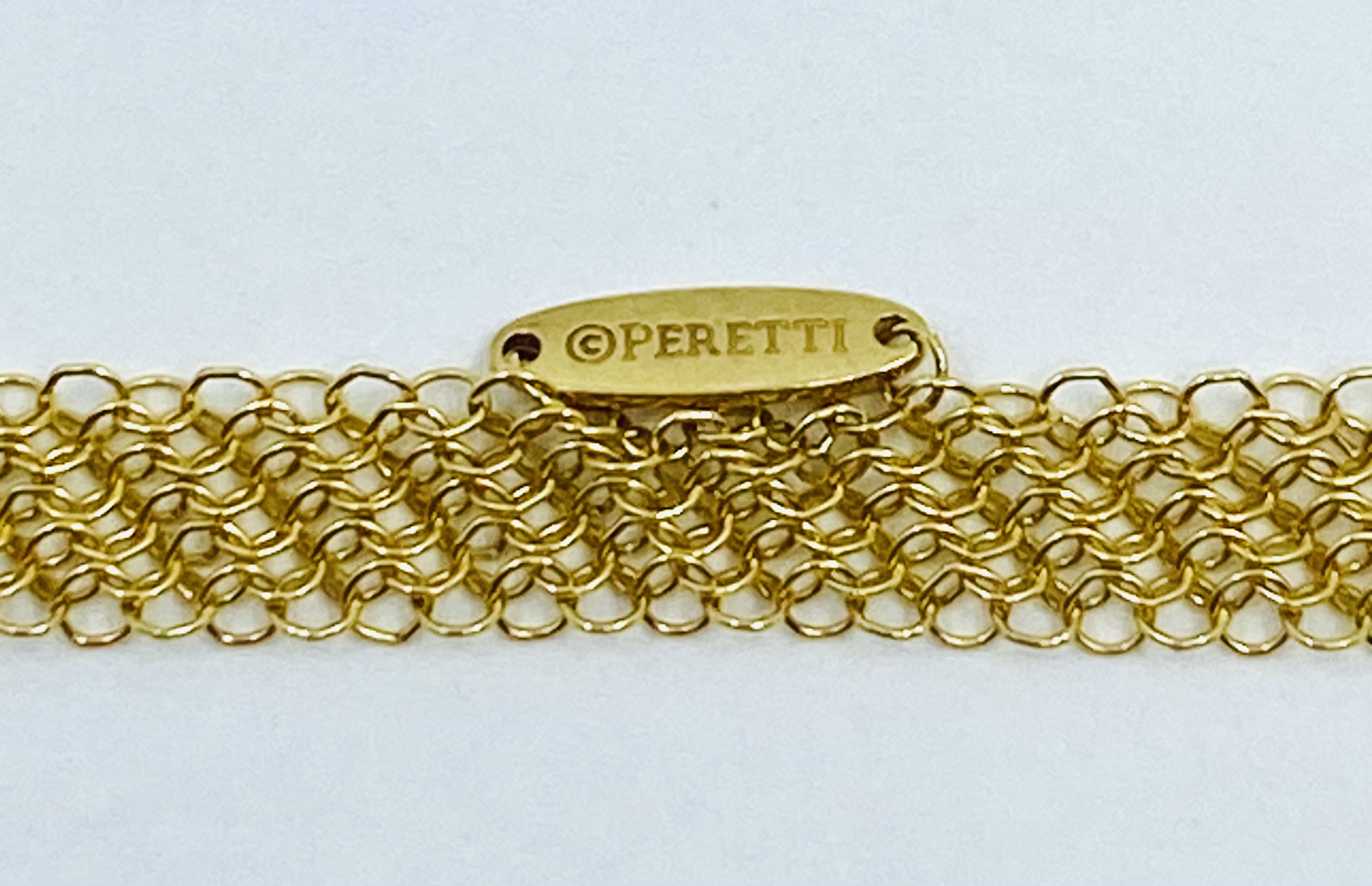 Tiffany and Co Elsa Peretti Diamond Yellow Gold Mesh Necklace