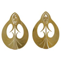 Pedro Brando Gold Engraved Earrings