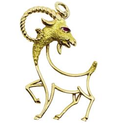 18k Gold Capricorn Pendant Astrology Jewelry