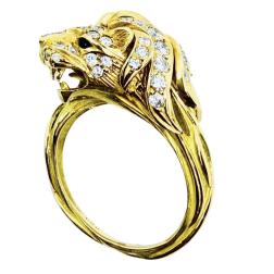 J.P. Bellin Leo Ring 18k Gold Gemstones