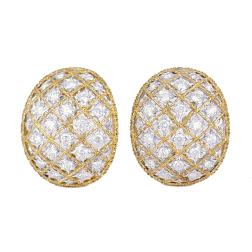 Mario Buccellati Diamond Earrings 18k Gold Vintage