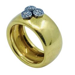 Angela Cummings for Tiffany & Co. Gold Cigar Band Diamond Ring