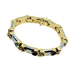 Bulgari Doppio Cuore Bracelet 18k Two-Tone Gold Gemstones