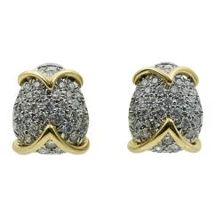 Tiffany & Co. Platinum Diamond Gold Earrings