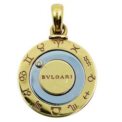 Bulgari Horoscope Movable Diamond Pendant Gold Stainless Steel