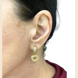 Chaumet Heart Earrings Gold Diamond Vintage