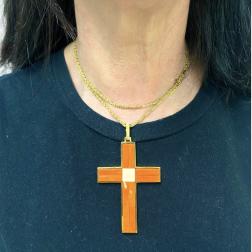 Coral Cross Pendant Vintage  Gold