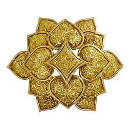 Vintage Cartier Brooch 18k Gold Flower Heart Design Jewelry