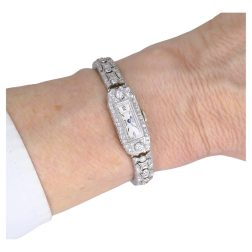 Zenith Watch Art Deco Platinum Diamond Estate Jewelry