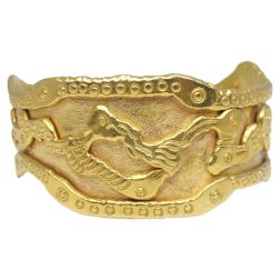 Jean Mahie Charming Monsters Cuff Bracelet 22k Gold