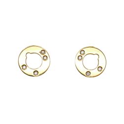Dinh Van Cible 18k Gold Diamond Stud Earrings