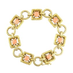 Tiffany & Co. 18k Gold Coral Link Bracelet