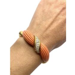 Asprey Bracelet 18k Gold Coral Bangle