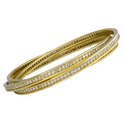 Cartier Trinity Bracelet Diamond 18k Gold Estate Jewelry