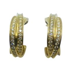 Cartier Trinity Diamond Earrings 18k Gold