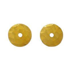 Vintage Dinh Van Hammered 24k Gold Button Earrings