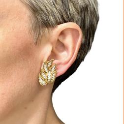 Diamond Earrings Vintage 18k Two-Tone Gold