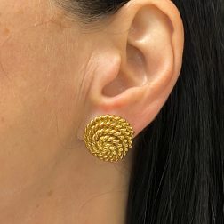 Tiffany & Co. 18k Gold Rope Earrings Stud