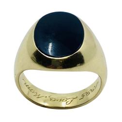 Tiffany & Co. Onyx Vintage Gold Signet Ring