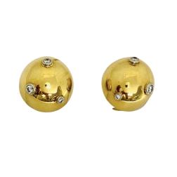Tiffany& Co. Paloma Picasso Sputnik Earrings Gold Diamond