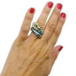 Crivelli Snake Ring 18k Gold Enamel Gemstones