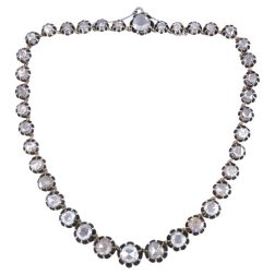 Georgian Riviera Necklace Rose Cut Diamond Silver Gold