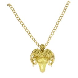 Roger Lebenstein 18k Gold Aries Pendant Necklace