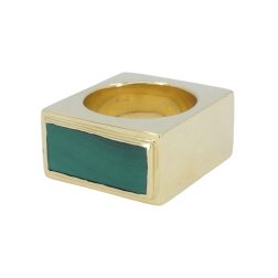 Tiffany & Co. Malachite Lapis Lazuli Gold Square Ring