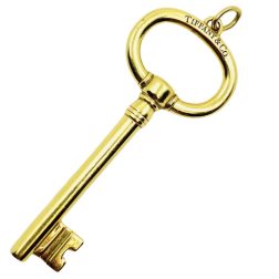 Tiffany & Co. 18k Yellow Gold Oval Key Pendant