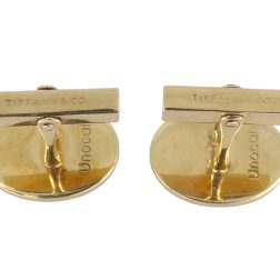 Tiffany & Co. Unocal Commemorative 14k Gold Cufflinks